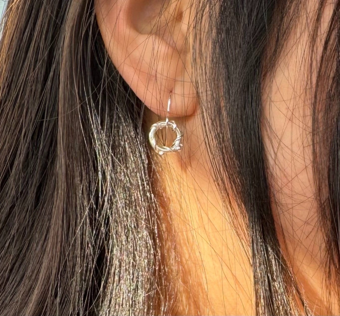 Martina Hamilton Nebula | Sterling Silver Circle Drop Earrings Petite