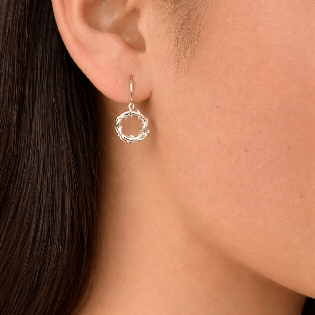 Martina Hamilton Nebula | Sterling Silver Circle Drop Earrings Petite