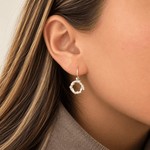Martina Hamilton Nebula | Sterling Silver Circle Drop Earrings Petite