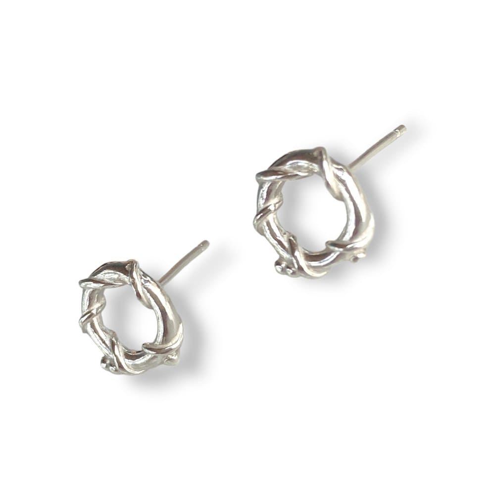 Martina Hamilton Nebula | Sterling Silver Circle Stud Earrings Petite