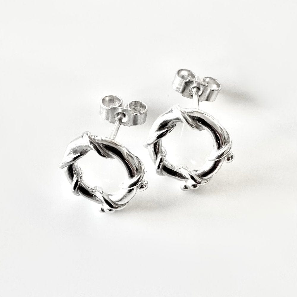 Martina Hamilton Nebula | Sterling Silver Circle Stud Earrings Petite