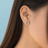 Martina Hamilton Nebula | Sterling Silver Circle Stud Earrings Petite