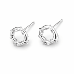 Martina Hamilton Nebula | Sterling Silver Circle Stud Earrings Petite