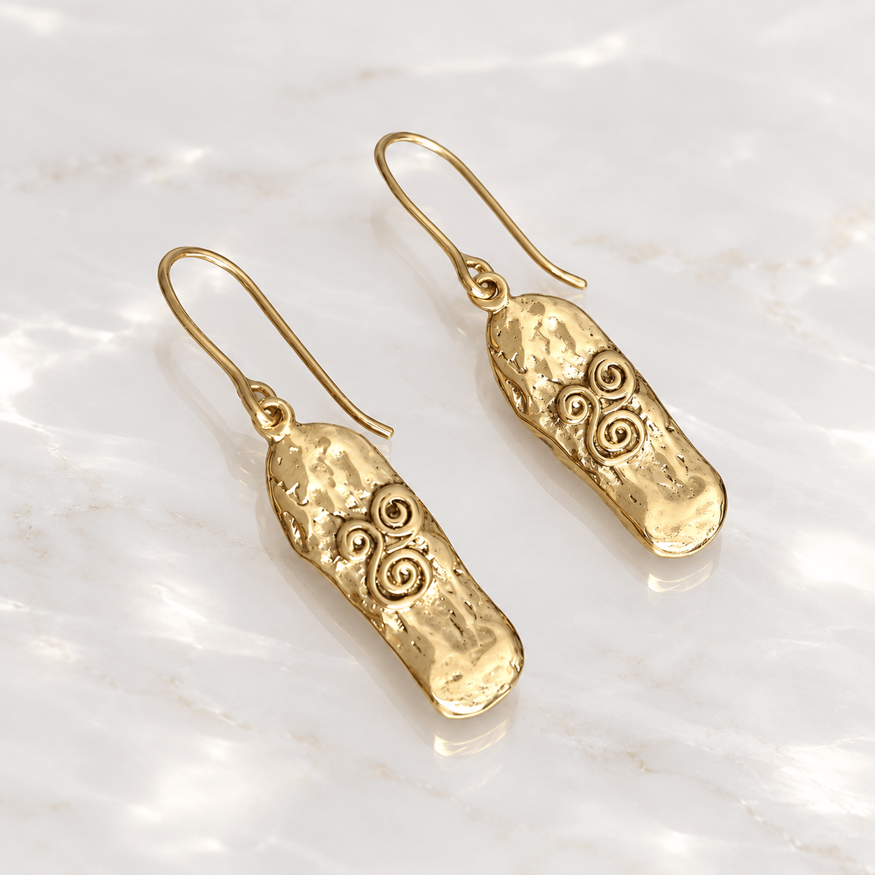 Martina Hamilton Newgrange | 9ct Solid Gold Drop Earrings