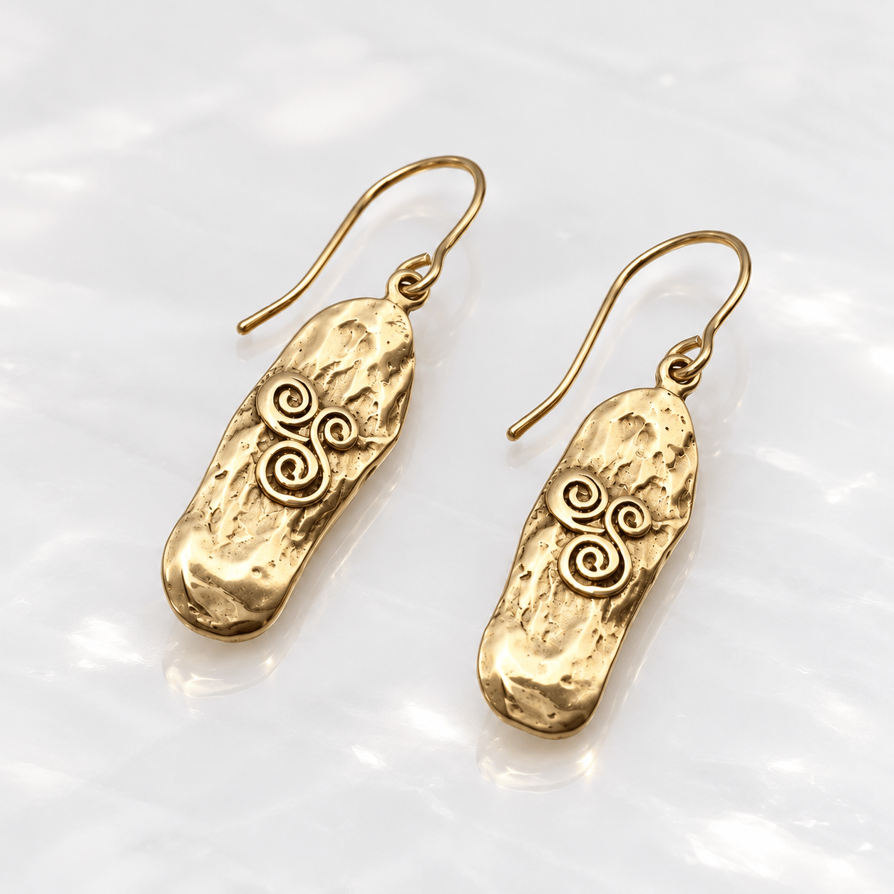 Martina Hamilton Newgrange | 9ct Solid Gold Drop Earrings