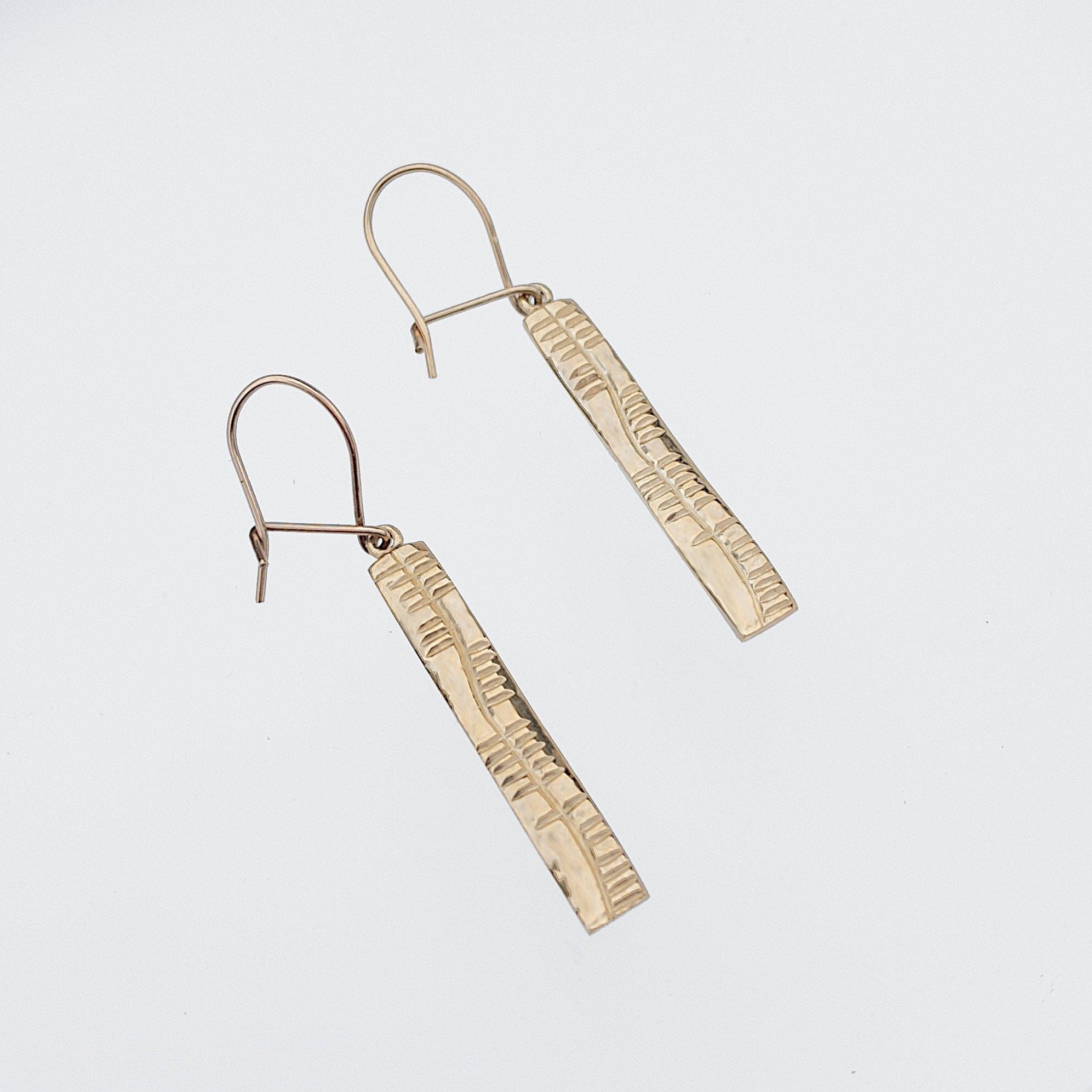 Martina Hamilton Ogham | 9ct Solid Gold Sláinte Good Health Drop Earrings