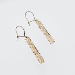 Martina Hamilton Ogham | 9ct Solid Gold Sláinte Good Health Drop Earrings