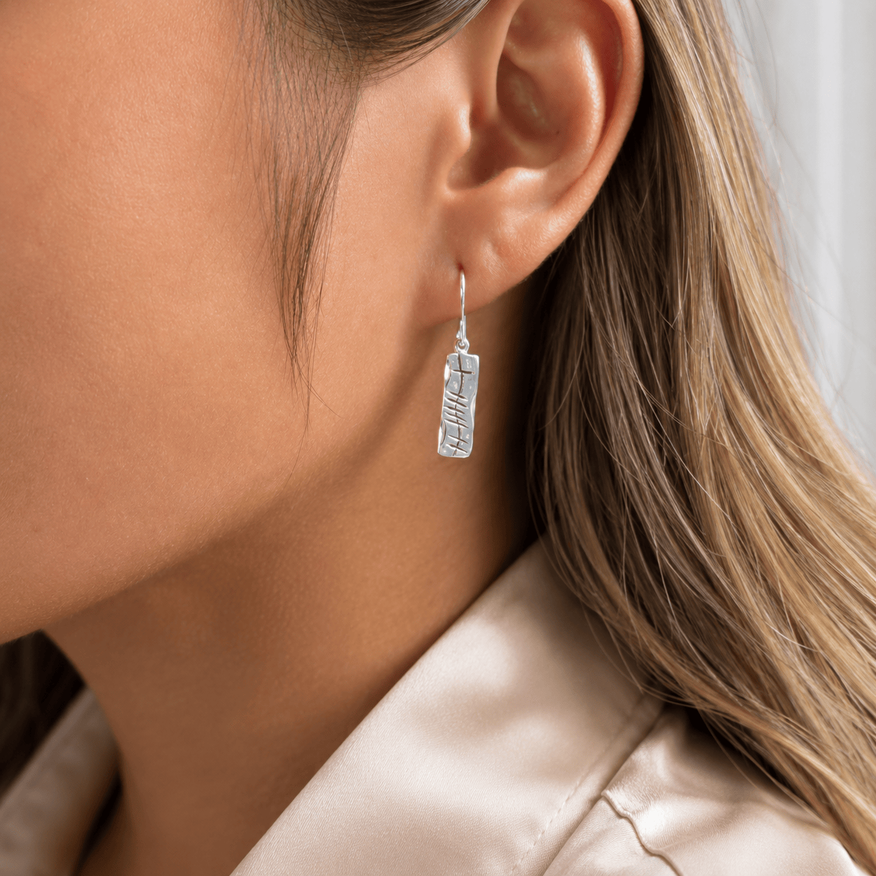 Martina Hamilton Ogham | Grá Drop Earrings