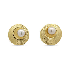 Martina Hamilton Oyster Pearl | 9ct Solid Gold and Pearl Stud Earrings Small