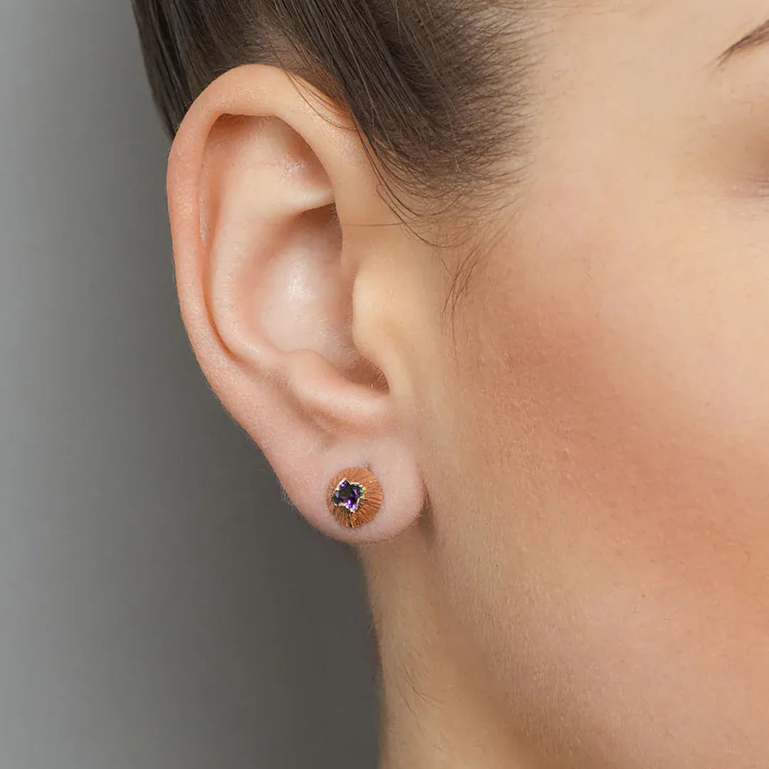 Martina Hamilton Seashore | Solid Gold with Semi Precious Gemstone Stud Earrings