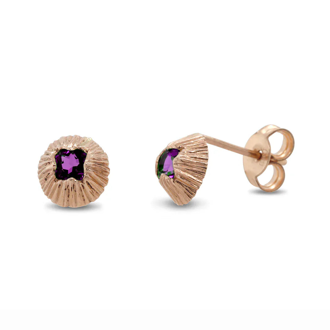 Martina Hamilton Seashore | Solid Gold with Semi Precious Gemstone Stud Earrings
