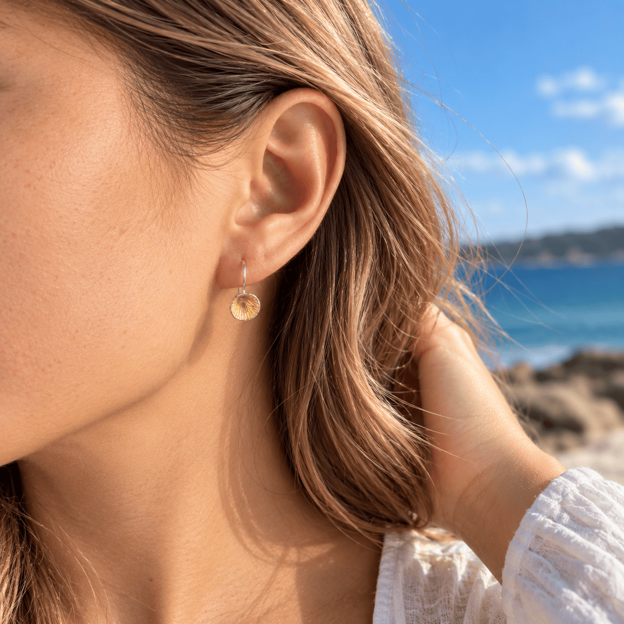 Martina Hamilton Shell Cone | Sterling Silver and 22ct Gold Plated Drop Earrings Short Medium