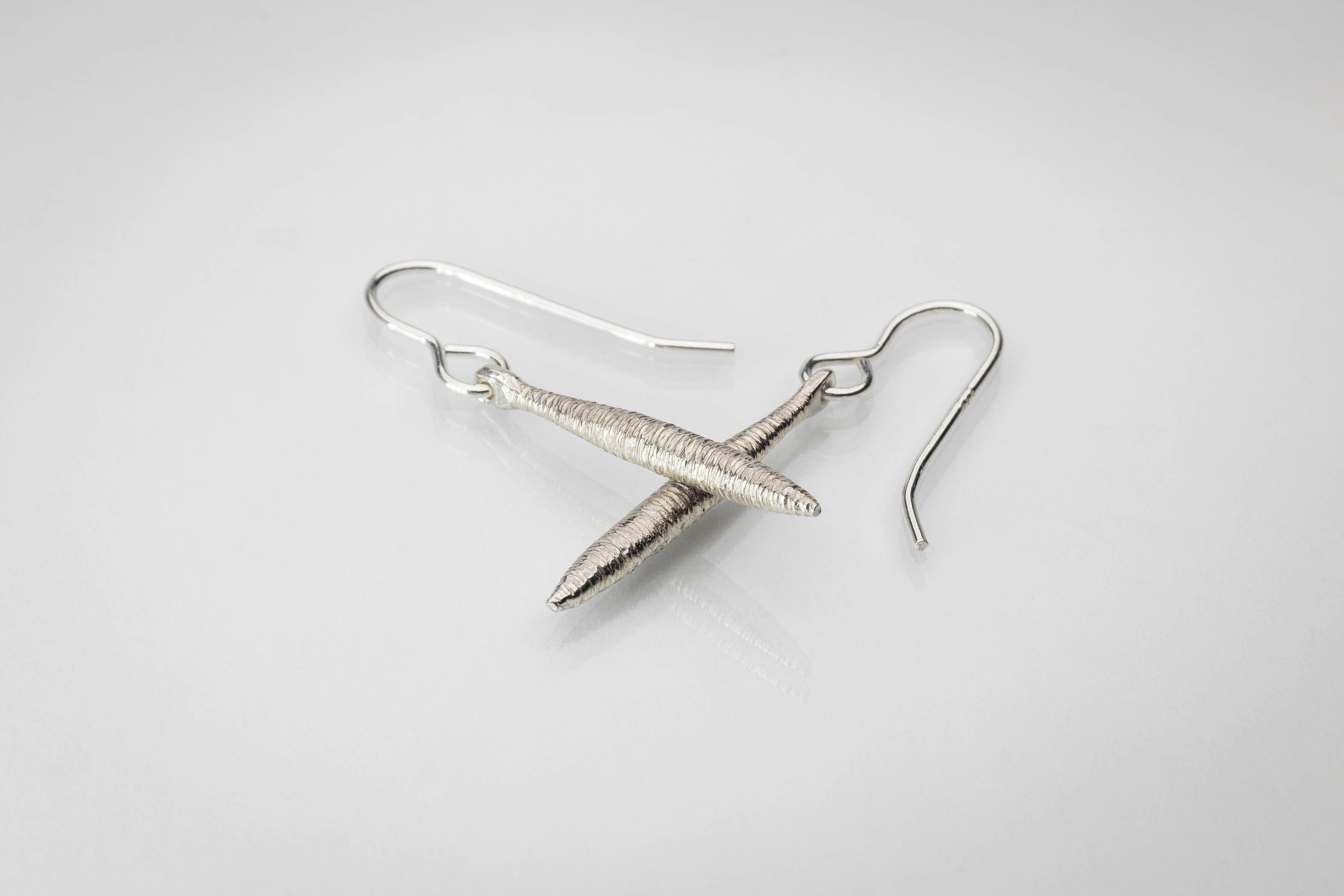 Martina Hamilton Síoda | Sterling Silver Drop Earrings Small