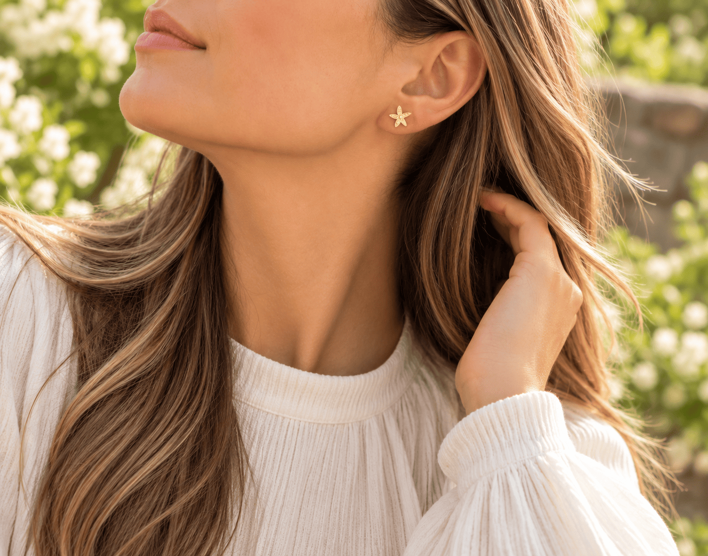 Martina Hamilton Star Flower | 9ct Solid Gold Stud Earrings Petite