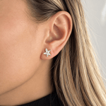 Martina Hamilton Star Flower | Sterling Silver Stud Earrings Petite
