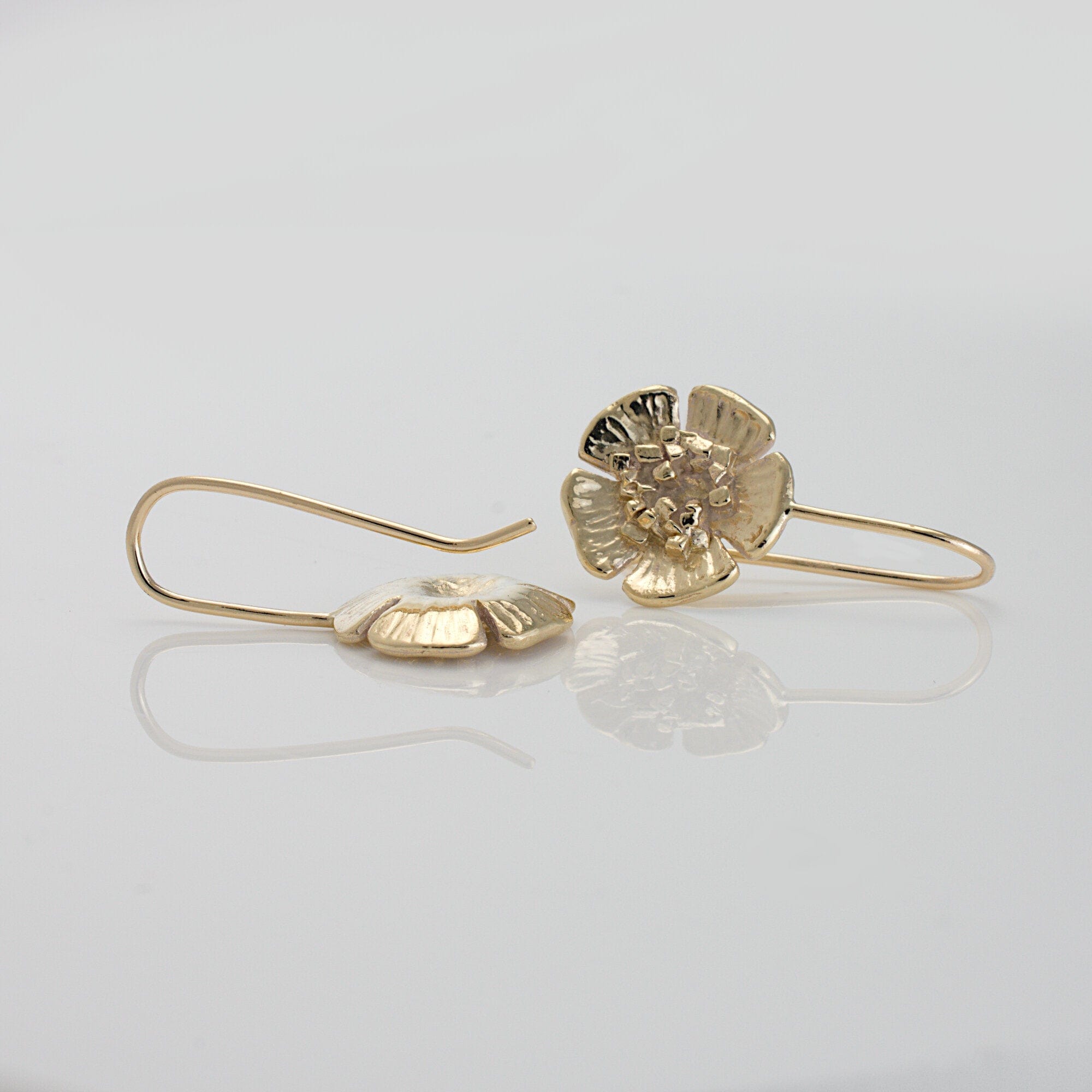 Martina Hamilton Wild Irish Rose | 9ct Solid Gold Drop Earrings Medium