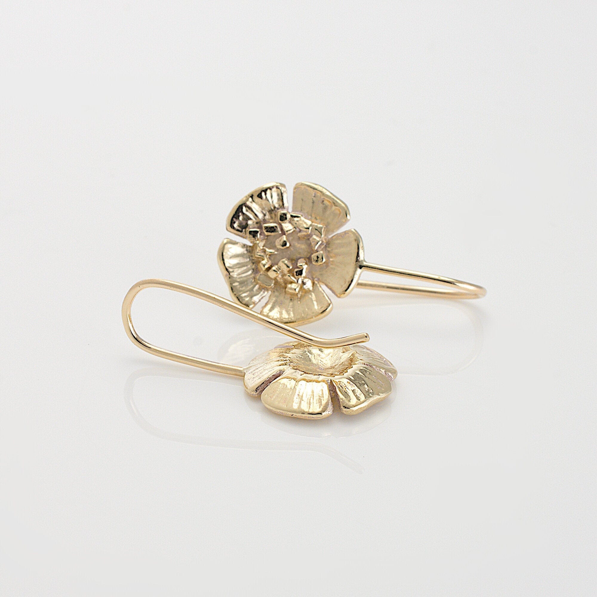 Martina Hamilton Wild Irish Rose | 9ct Solid Gold Drop Earrings Medium
