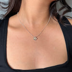 Martina Hamilton 2 Bell Chain Forget Me Not | Sterling Silver and Pearl Pendant Medium