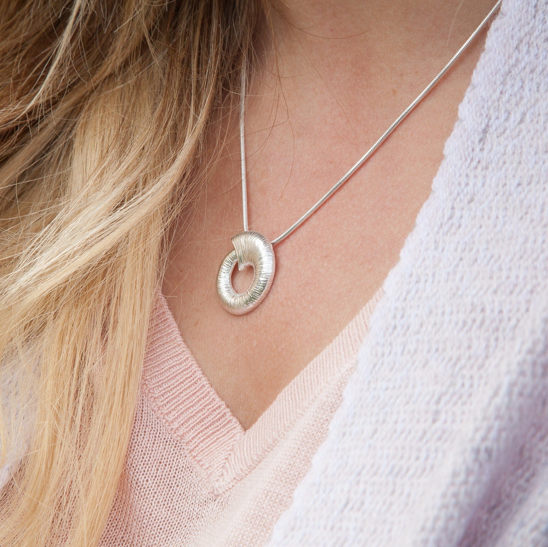 Martina Hamilton Croí Sliogán | Sterling Silver Pendant Large