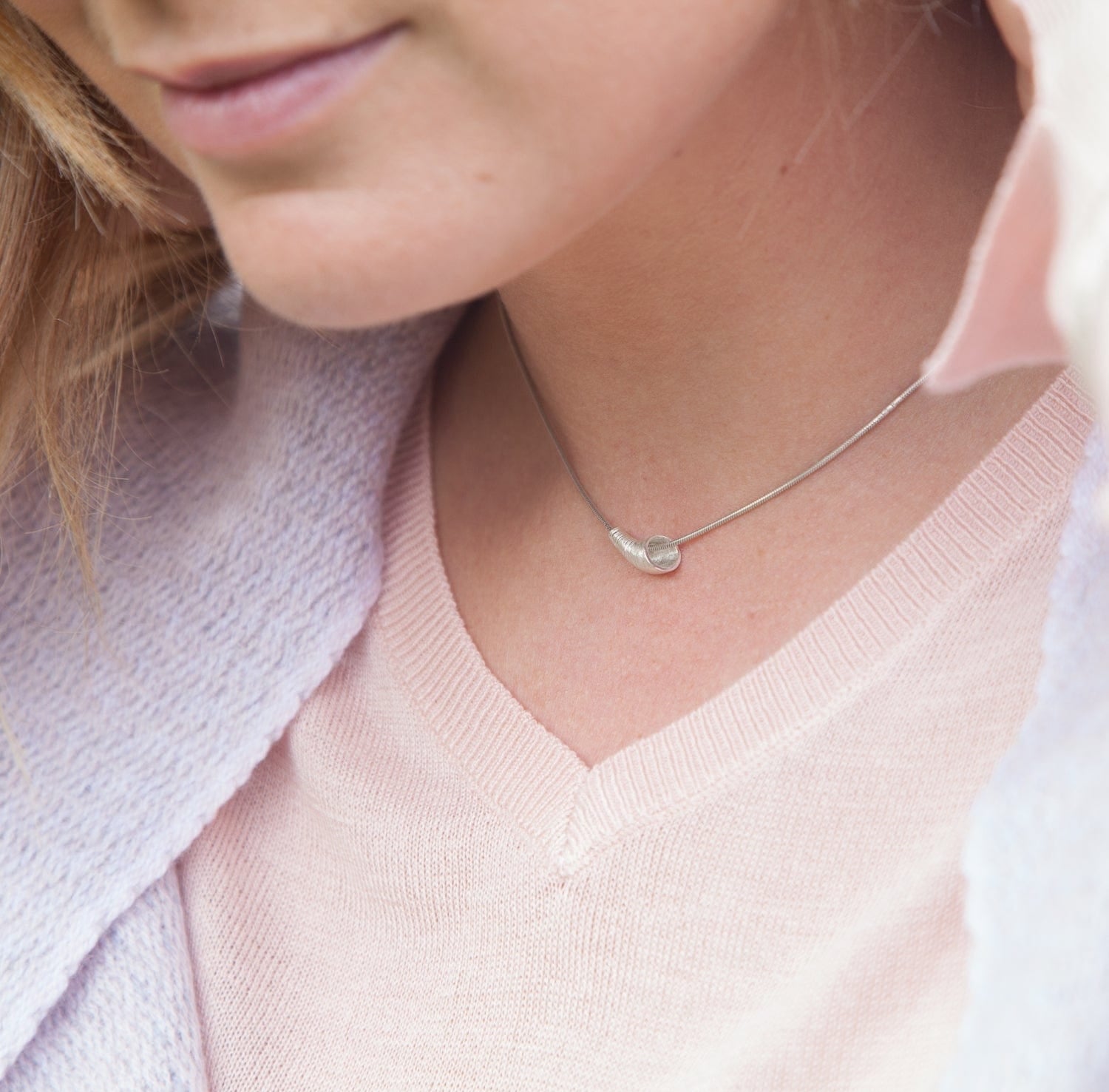 Martina Hamilton Croí Sliogán | Sterling Silver Trumpet Pendant Small