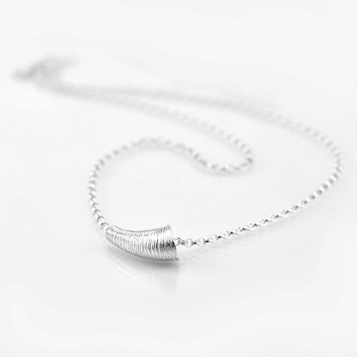 Martina Hamilton Croí Sliogán | Sterling Silver Trumpet Pendant Small