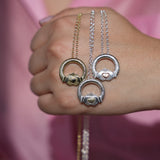 Martina Hamilton Ériu | Claddagh Necklace Sterling Silver with Solid 9ct Gold Heart