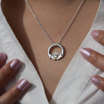 Martina Hamilton Ériu | Claddagh Necklace Sterling Silver with Solid 9ct Gold Heart