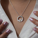 Martina Hamilton Ériu | Claddagh Necklace Sterling Silver with Solid 9ct Gold Heart