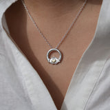 Martina Hamilton Ériu | Claddagh Necklace Sterling Silver with Solid 9ct Gold Heart