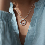 Martina Hamilton Ériu | Claddagh Necklace Sterling Silver with Solid Rose Gold Heart