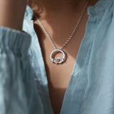Martina Hamilton Ériu | Claddagh Necklace Sterling Silver with Solid Rose Gold Heart
