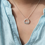 Martina Hamilton Ériu | Claddagh Necklace Sterling Silver with Solid Rose Gold Heart