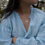 Martina Hamilton Ériu | Claddagh Necklace Sterling Silver with Solid Rose Gold Heart