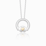 Martina Hamilton Ériu | Claddagh Sterling Silver with Solid Gold Heart Pendant
