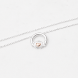 Martina Hamilton Ériu | Claddagh Sterling Silver with Solid Rose Gold Heart Pendant