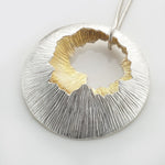 Martina Hamilton Golden Shore | Sterling Silver and 22ct Gold Plated Double Pendant Statement