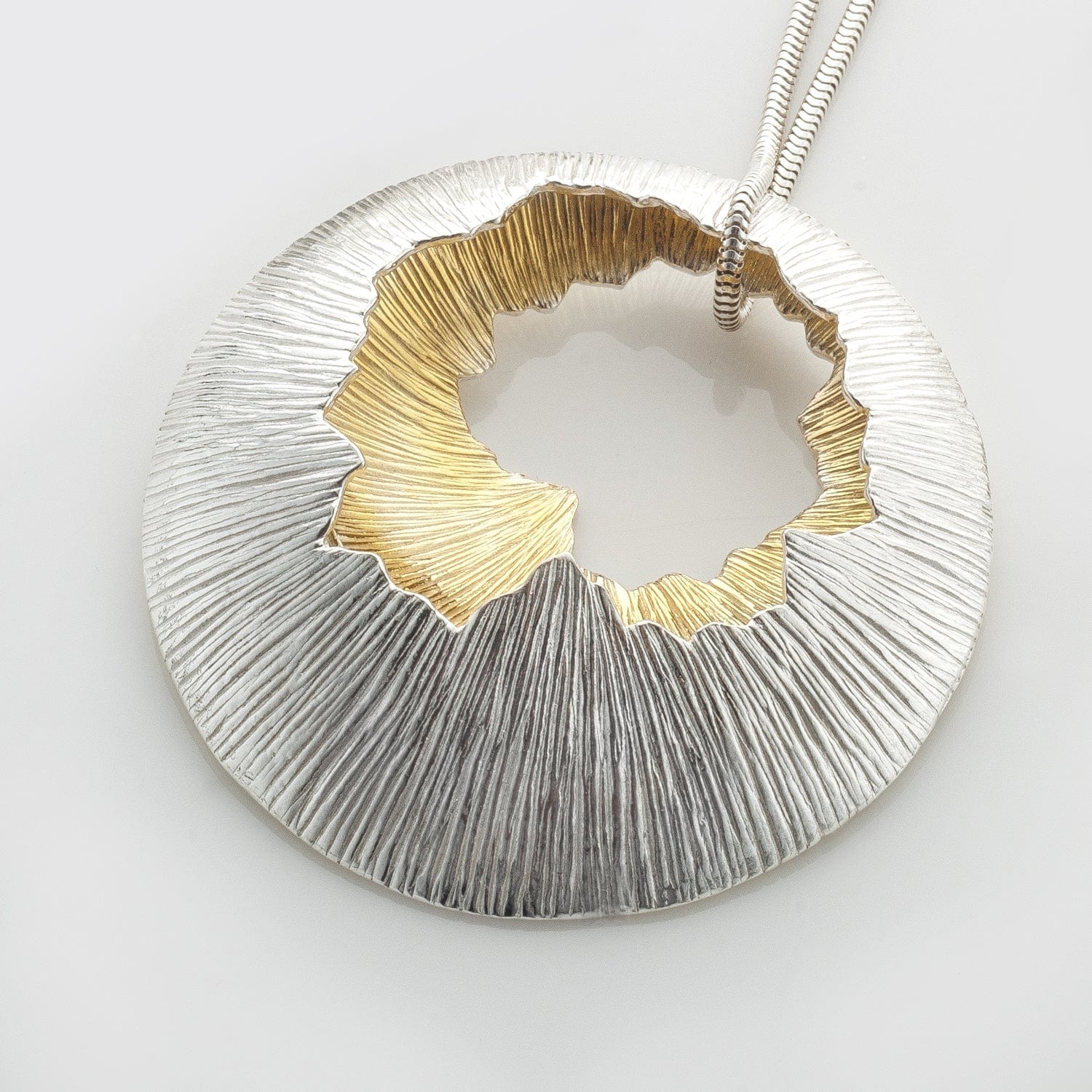 Martina Hamilton Golden Shore | Sterling Silver and 22ct Gold Plated Double Pendant Statement