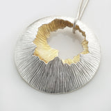 Martina Hamilton Golden Shore | Sterling Silver and 22ct Gold Plated Double Pendant Statement