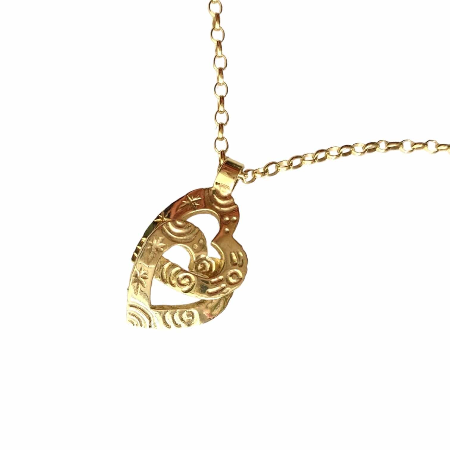 Martina Hamilton Heaven | 9ct Solid Gold Double Heart Pendant Small