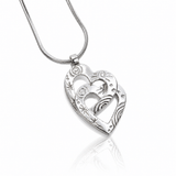 Martina Hamilton Heaven | Sterling Silver Double Heart Pendant Medium