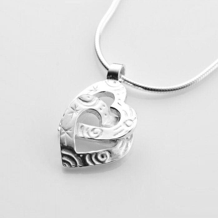 Martina Hamilton Heaven | Sterling Silver Double Heart Pendant Small