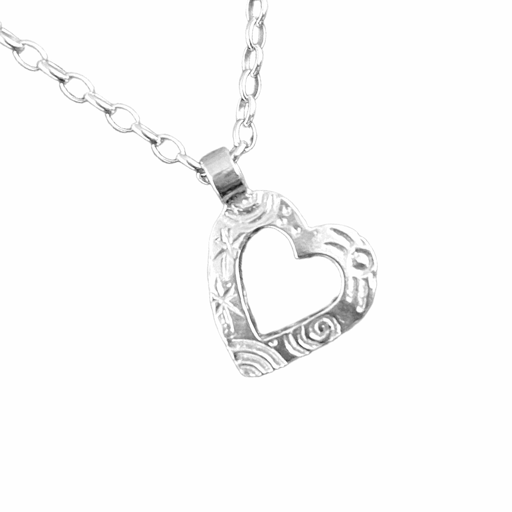 Martina Hamilton Heaven | Sterling Silver Heart Bell Chain Pendant Small