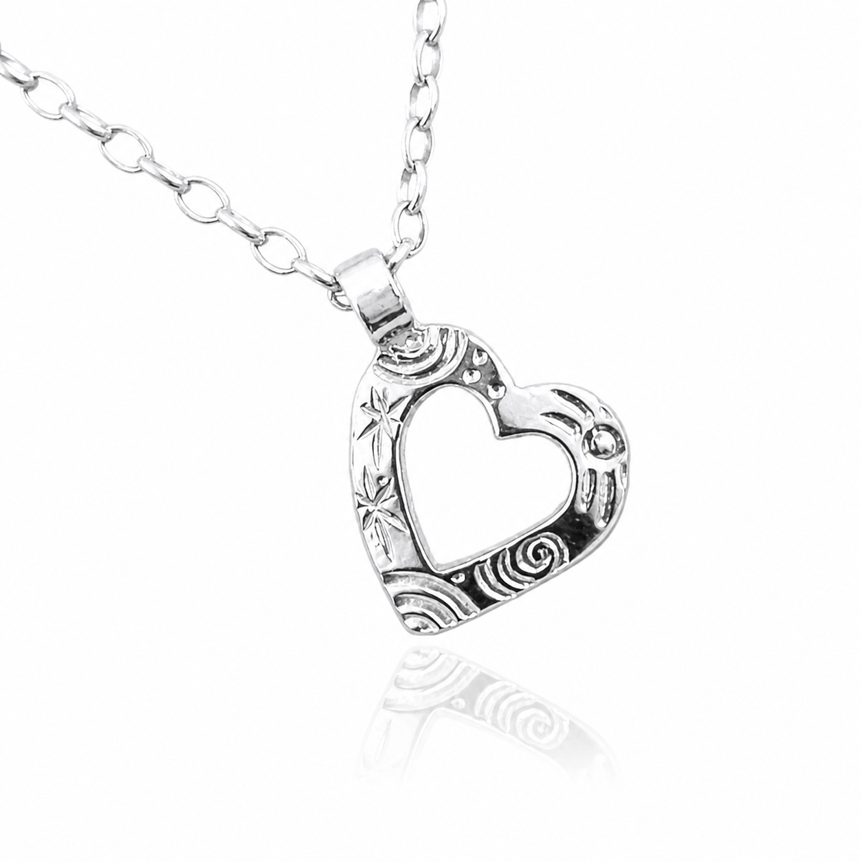 Martina Hamilton Heaven | Sterling Silver Heart Bell Chain Pendant Small