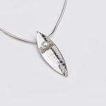 Martina Hamilton Leaf | Sterling Silver and Fixed Pearl Pendant