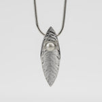 Martina Hamilton Leaf | Sterling Silver and Fixed Pearl Pendant