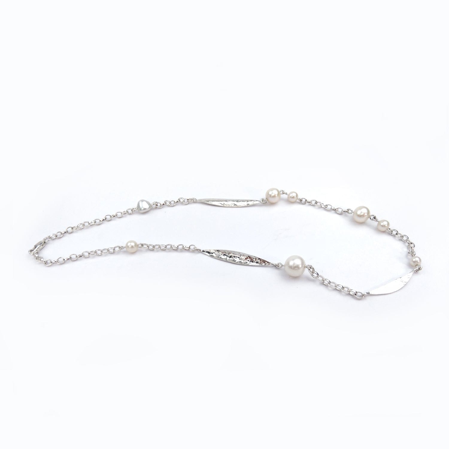 Martina Hamilton Leaf | Sterling Silver and Pearl Necklace