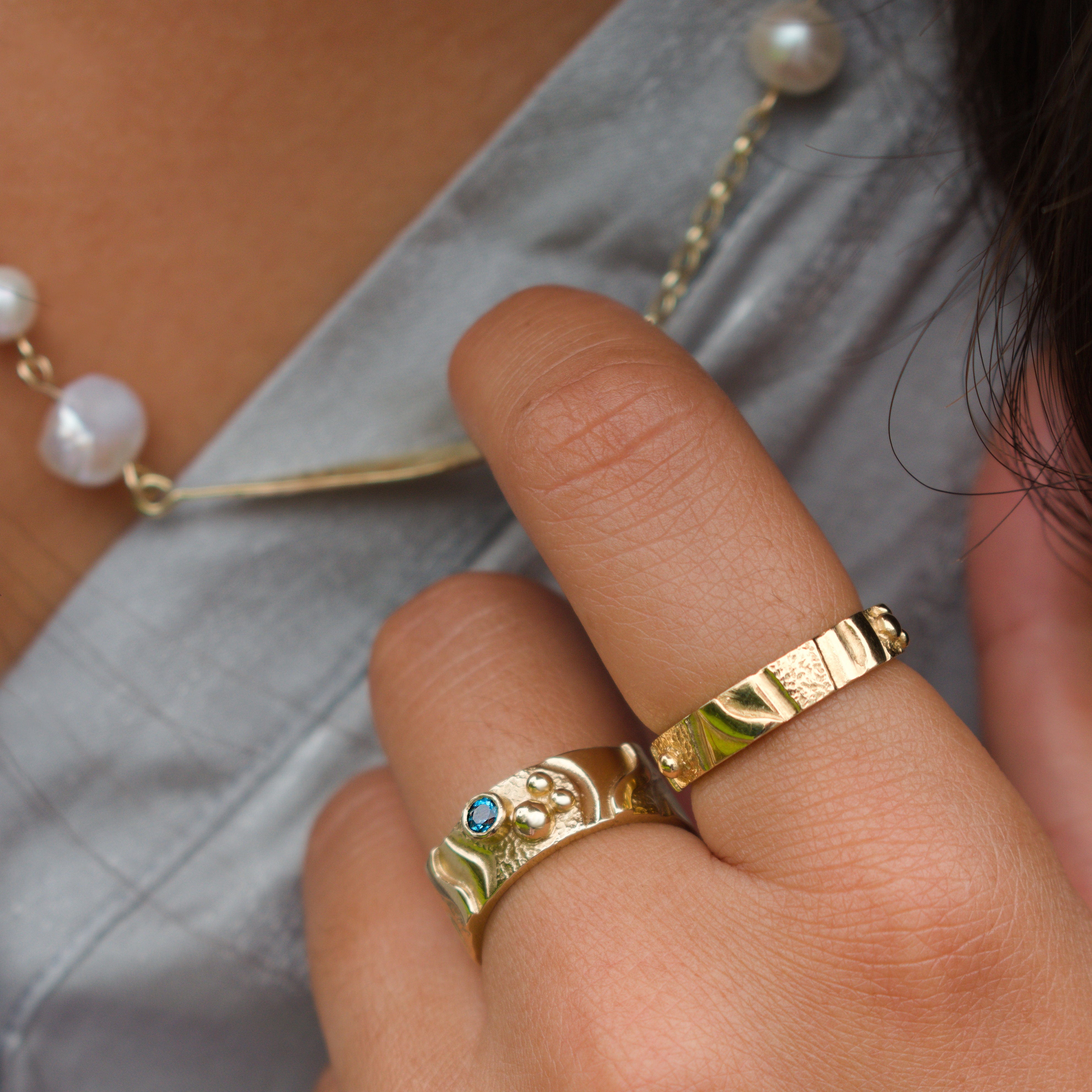 Martina Hamilton Leaf | Sterling Silver and Pearl Necklace