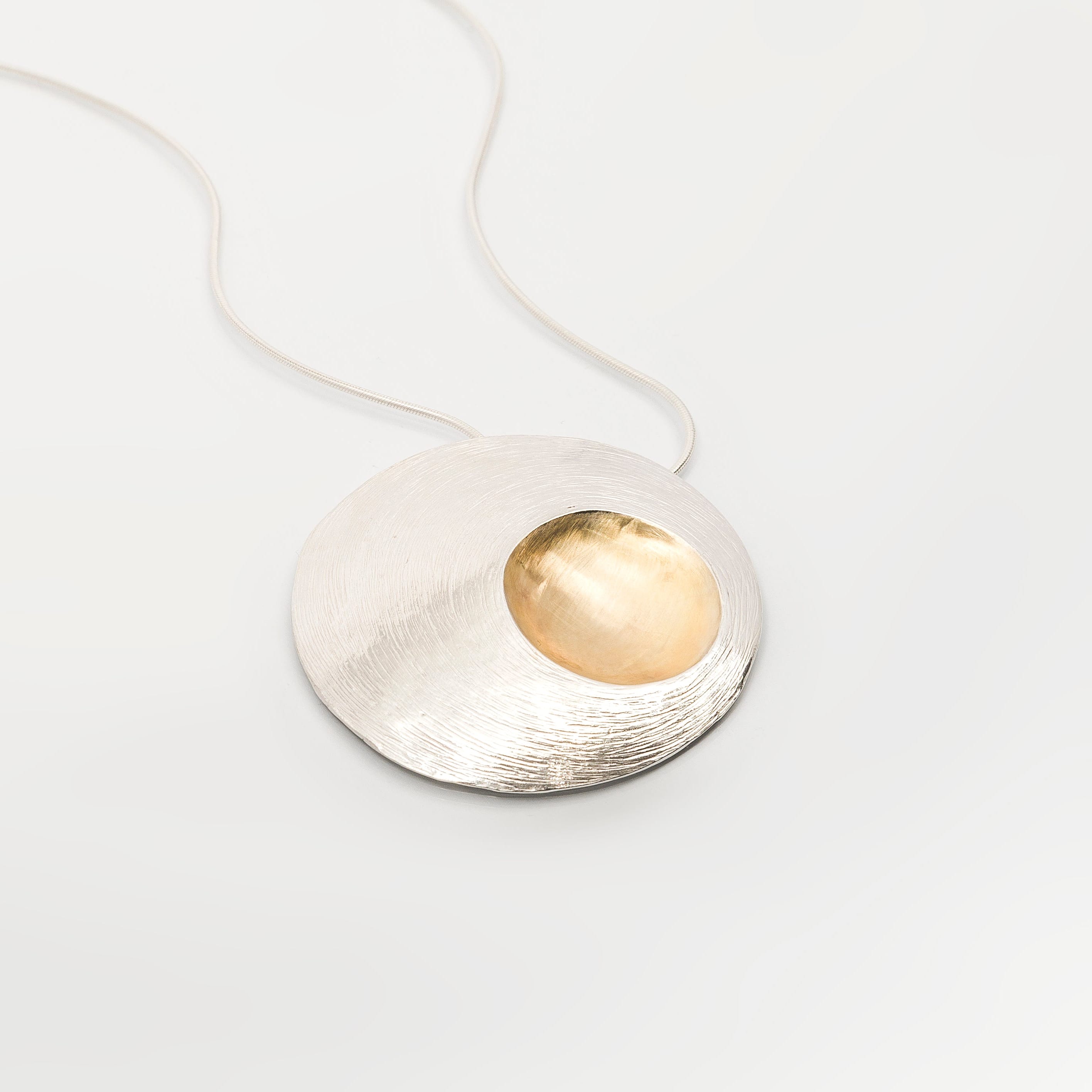 Martina Hamilton Moon Shell | Sterling Silver and 22ct Gold Plated Pendant Signature