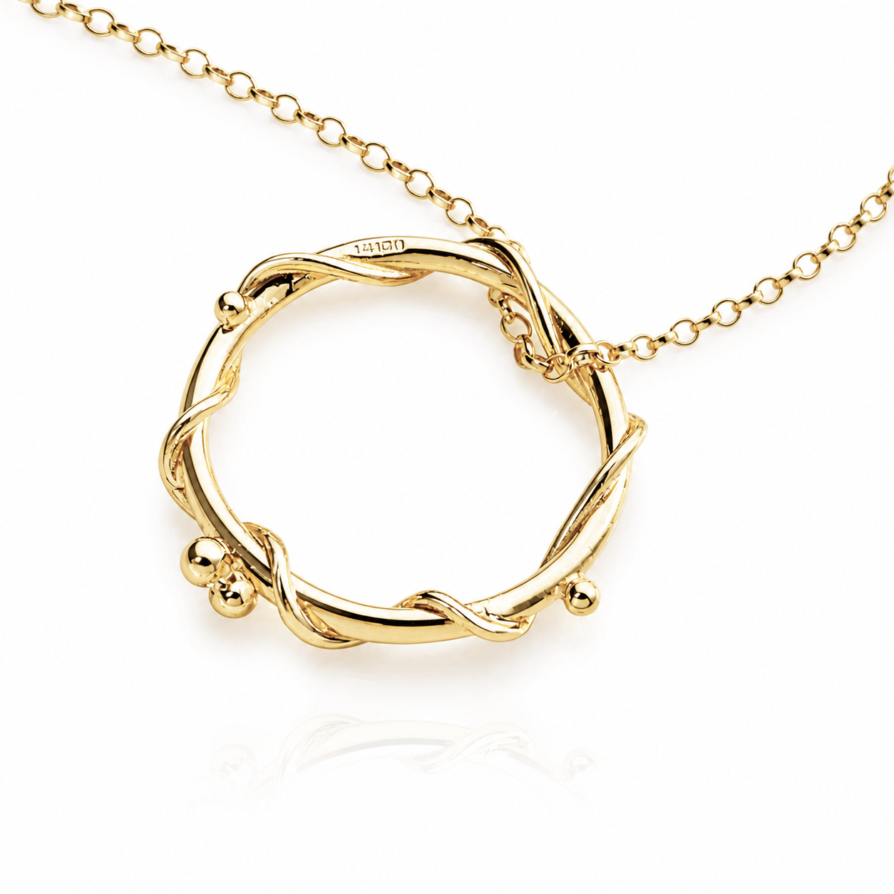 Martina Hamilton Nebula | 9ct Solid Gold Circle Pendant Large