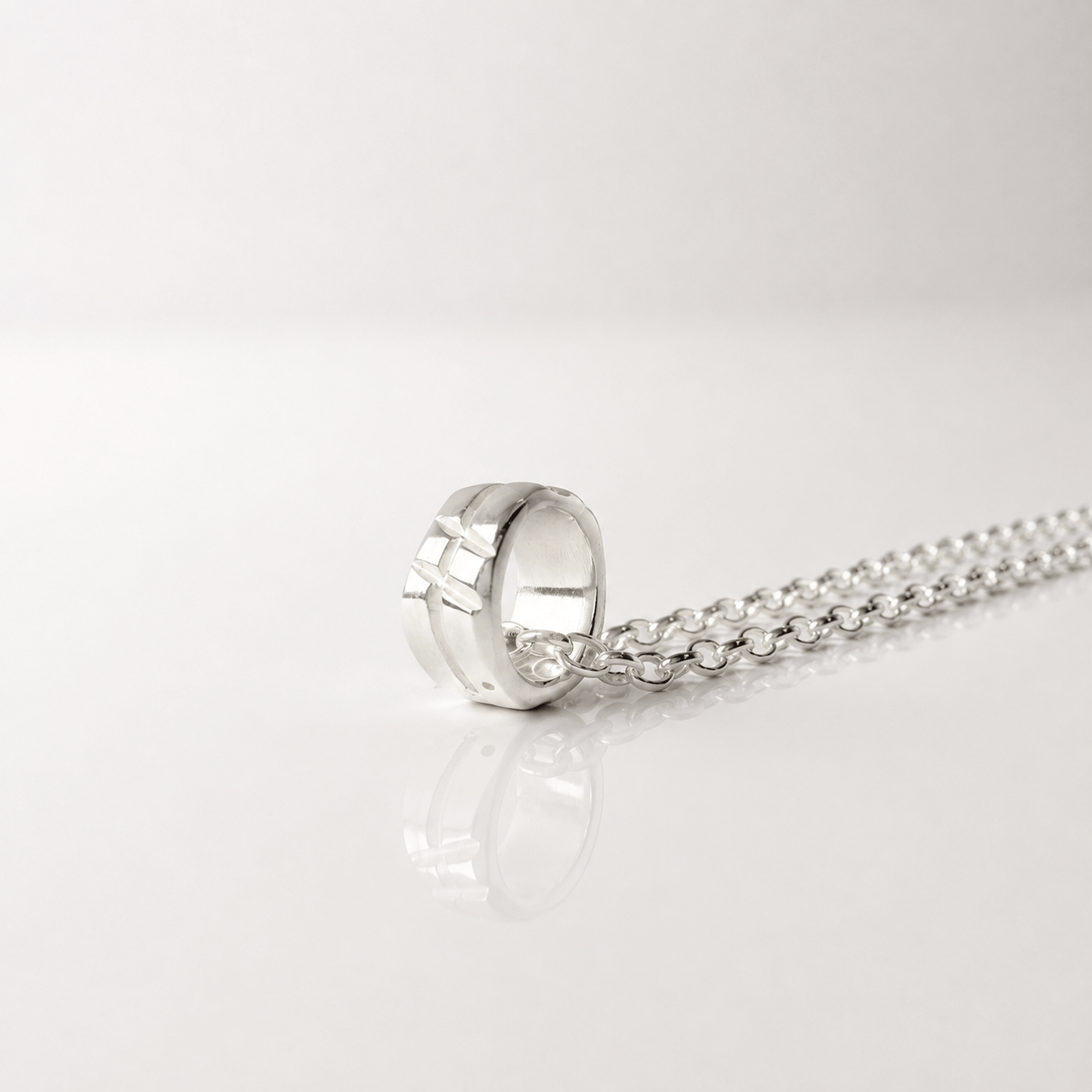 Martina Hamilton Ogham | Baby Ring Grá Necklace